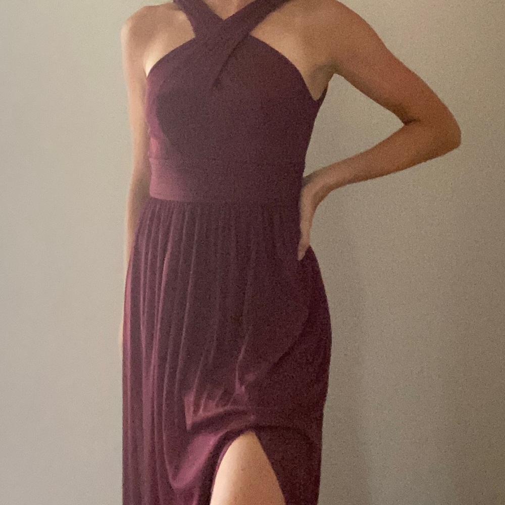 David’s Bridal Maroon Bridesmaids Dress